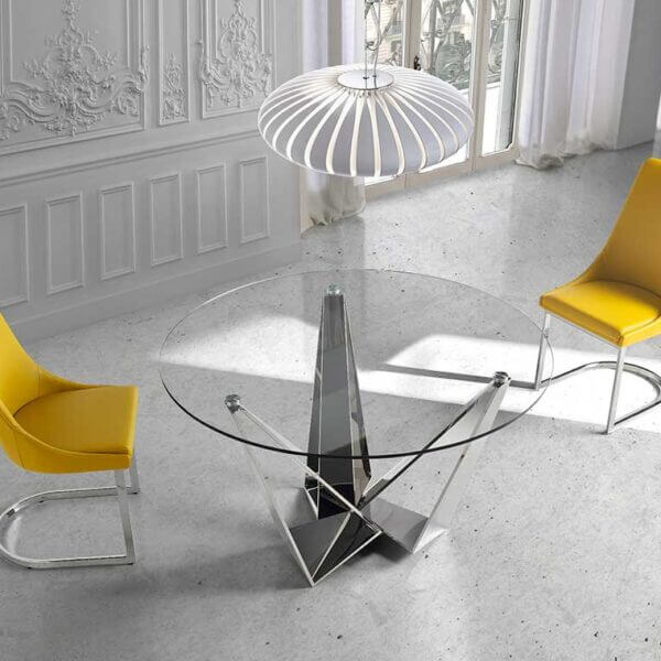 Ambiente mesa redonda y sillas amaraillas modernas 600x600 1