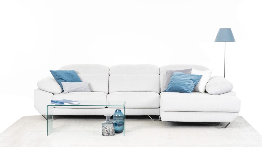 Sofá Chaiselongue Lauren composición decoración unikahome